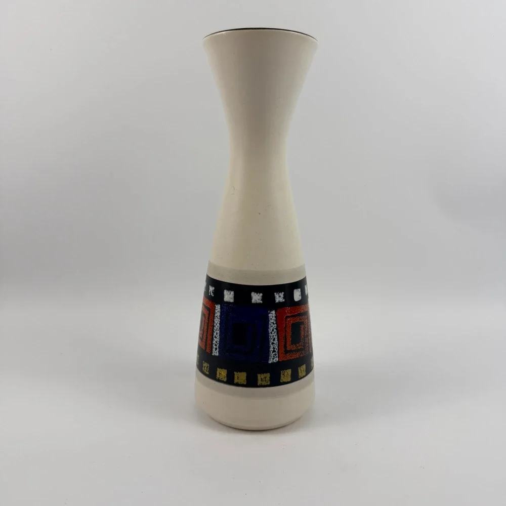 Dumler & Breiden West German Pottery Vase 129/30 Mid Century Geometric